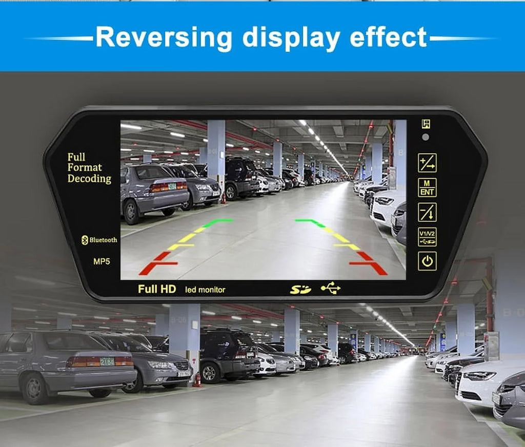 7 Inch   Display 800*480 Parking System Rear View Camera MP5 // Car Mirror Monitor Transimitter Night Vision 12-24V