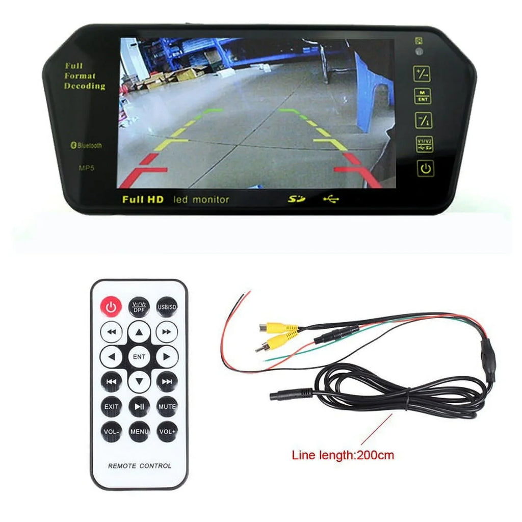 7 Inch   Display 800*480 Parking System Rear View Camera MP5 // Car Mirror Monitor Transimitter Night Vision 12-24V