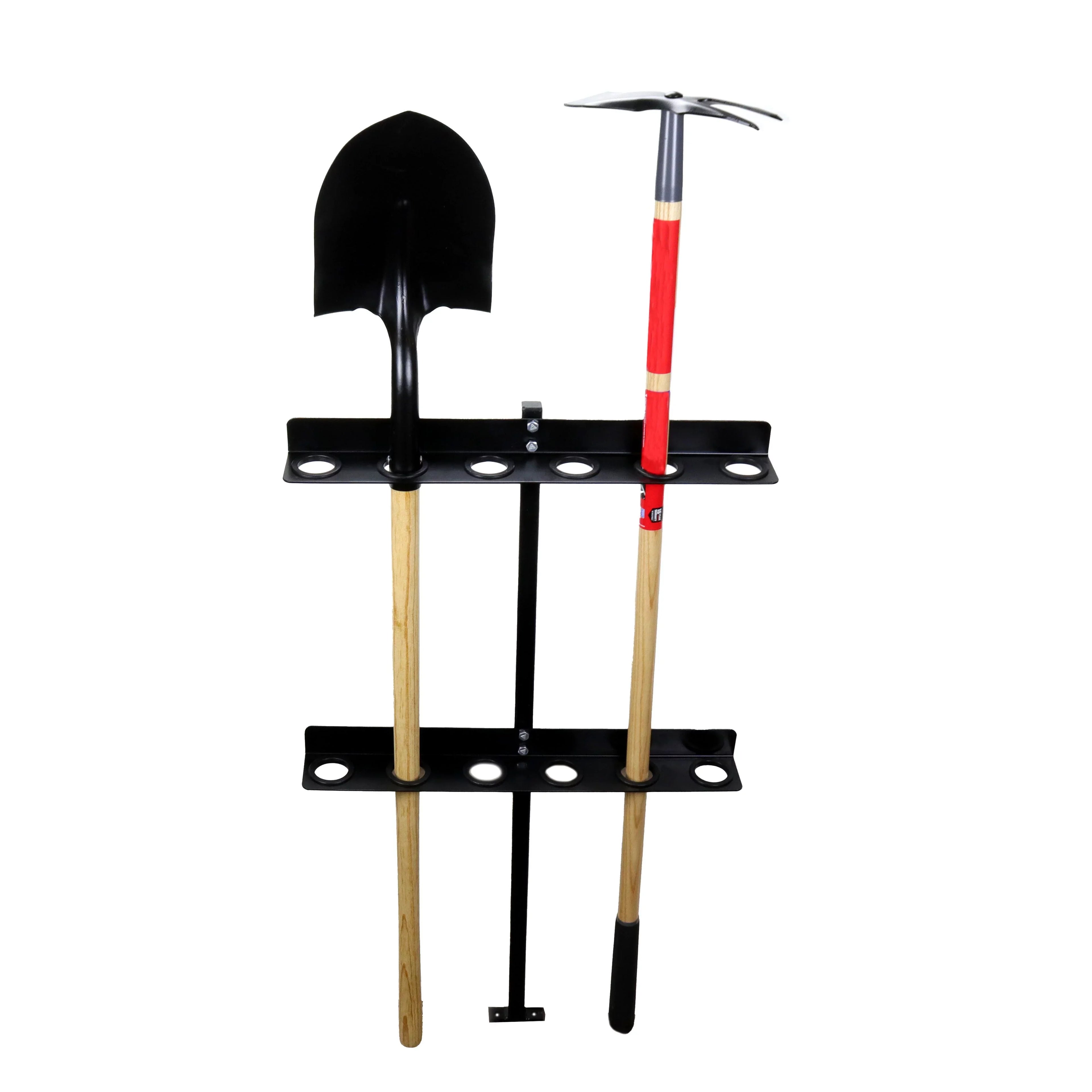 Red Hound Auto Premium Trailer Hand Tool Rack for Flat Bed Open Trailers Heavy Duty Steel Holder Black Powder Coated with Rubber Grommets and Mounting Hardware