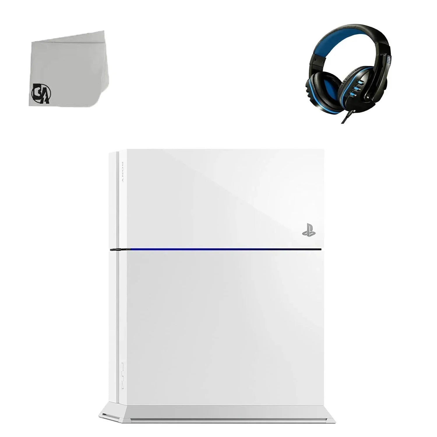 Sony PlayStation 4 500GB Only White Gaming Console with Gaming Head Set   Bundle Used