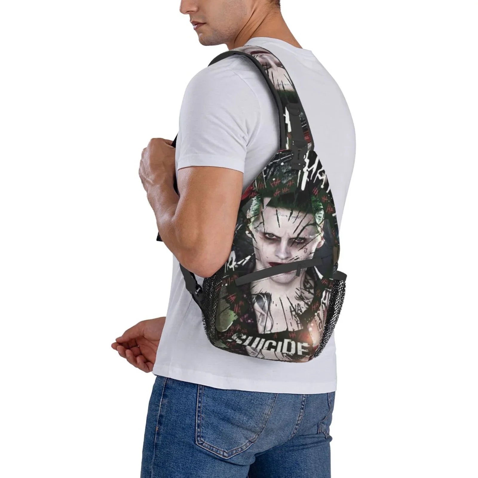 Suicide Joker Squad Sling Bag Crossbody Backpack Chest Bags Diagonally Travel Daypack For Women Men Adults Teen