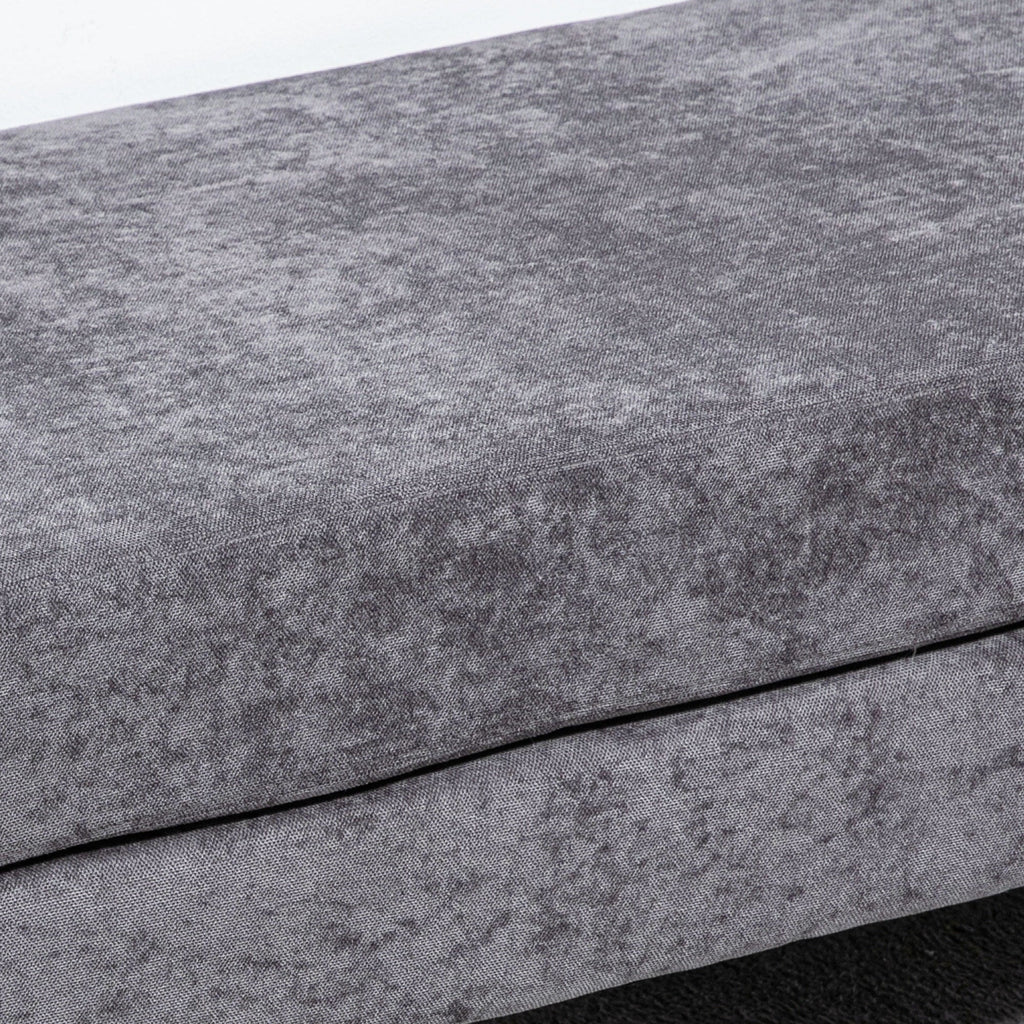 48" End of Bed Bench with Steel Legs, Dark Gray