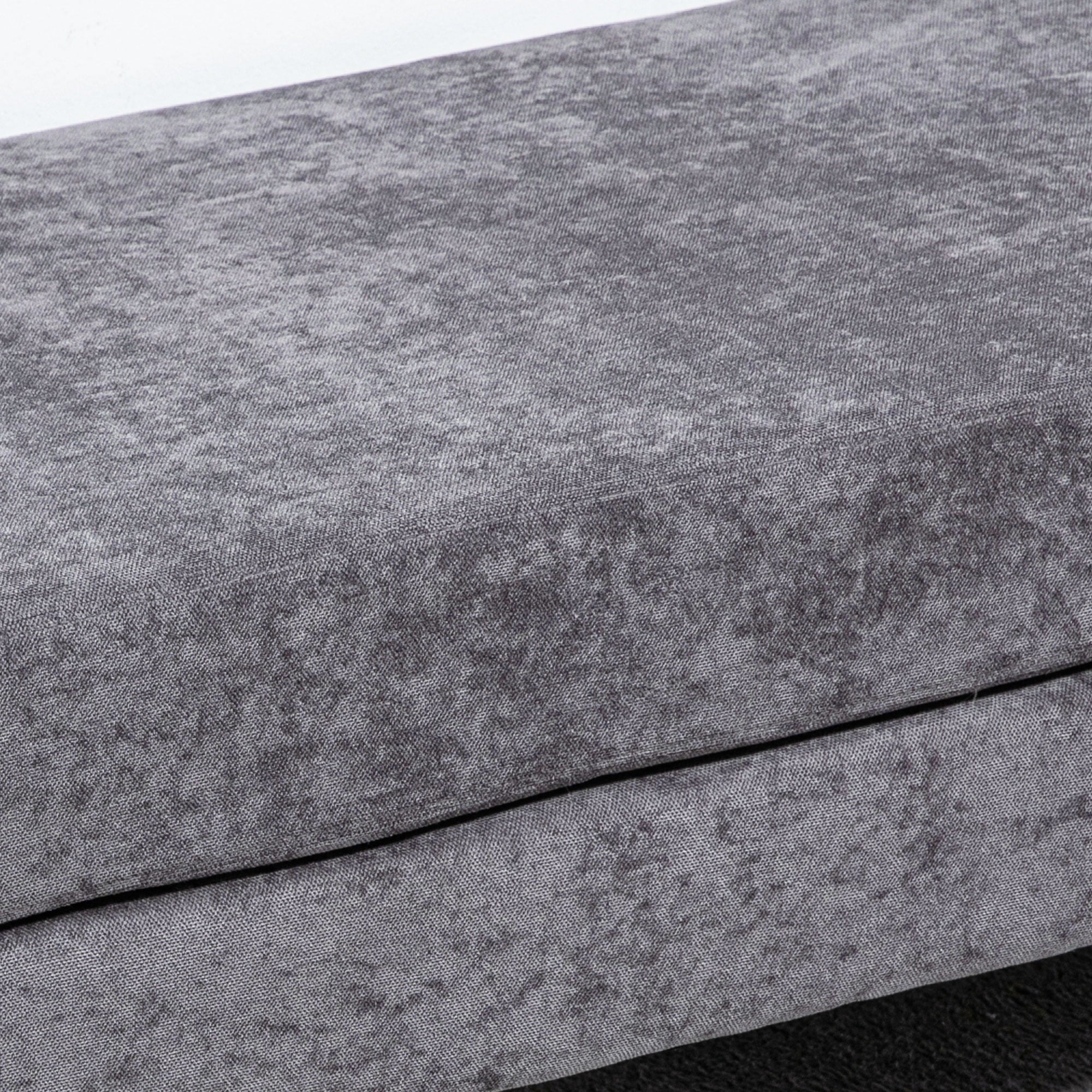 48" End of Bed Bench with Steel Legs, Dark Gray