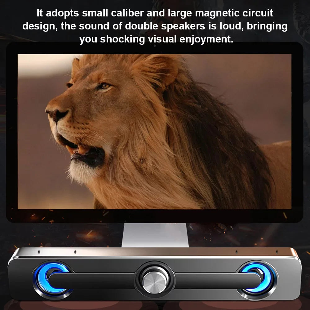 moobody V-111 Computer Speaker  Wired Powerful Bar Stereo Subwoofer Bass Speaker Surround Sound Box for  Laptop Phone Tablet MP3 MP4