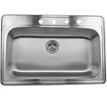 Stainless Steel 33-inch Drop-in Single Bowl Kitchen Sink