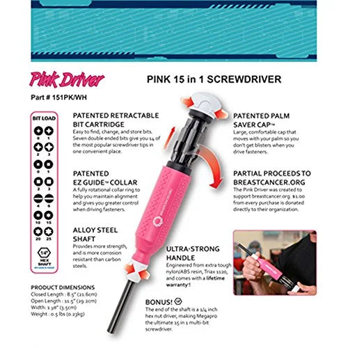 Multi-Bit Screwdriver,15-in-1,8-1/2" 151PK/-B