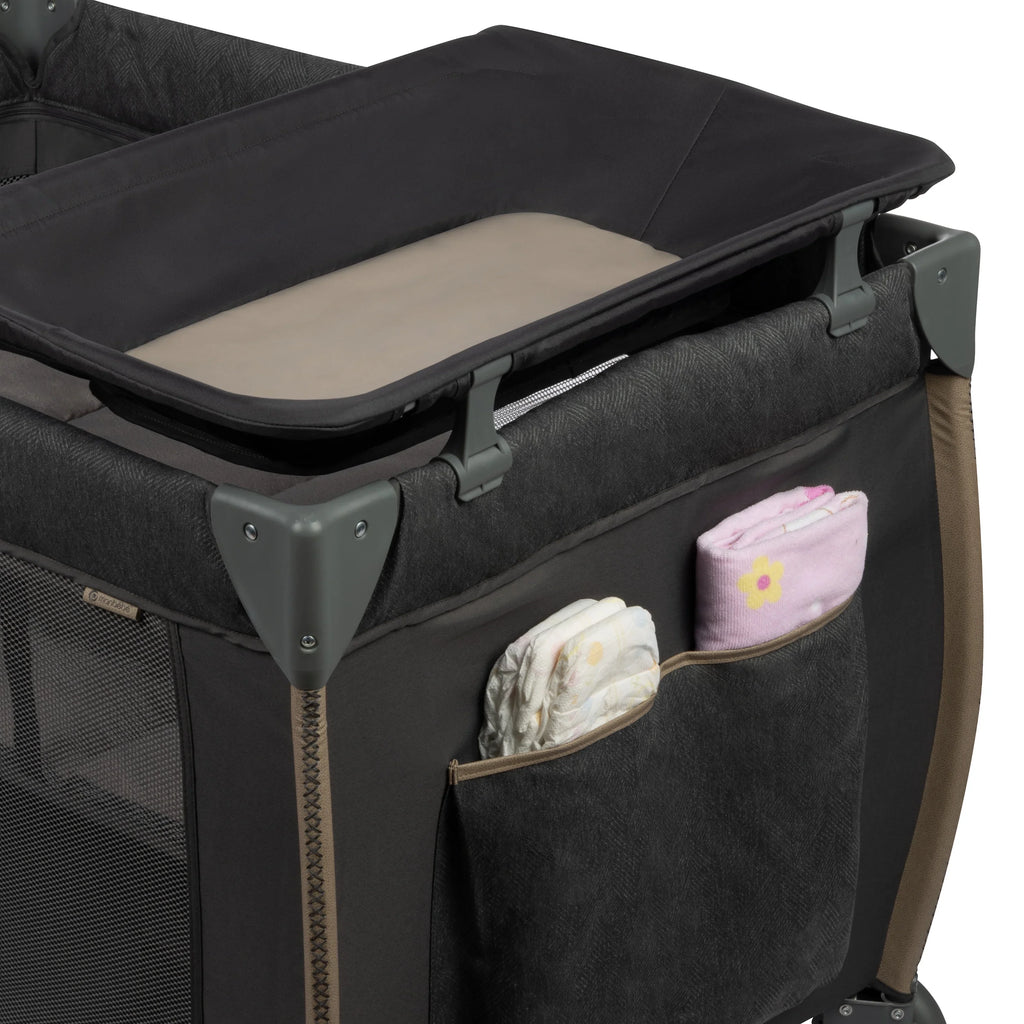 Monbebe Play Yard with Full Size Rocking Bassinet, Castle Point