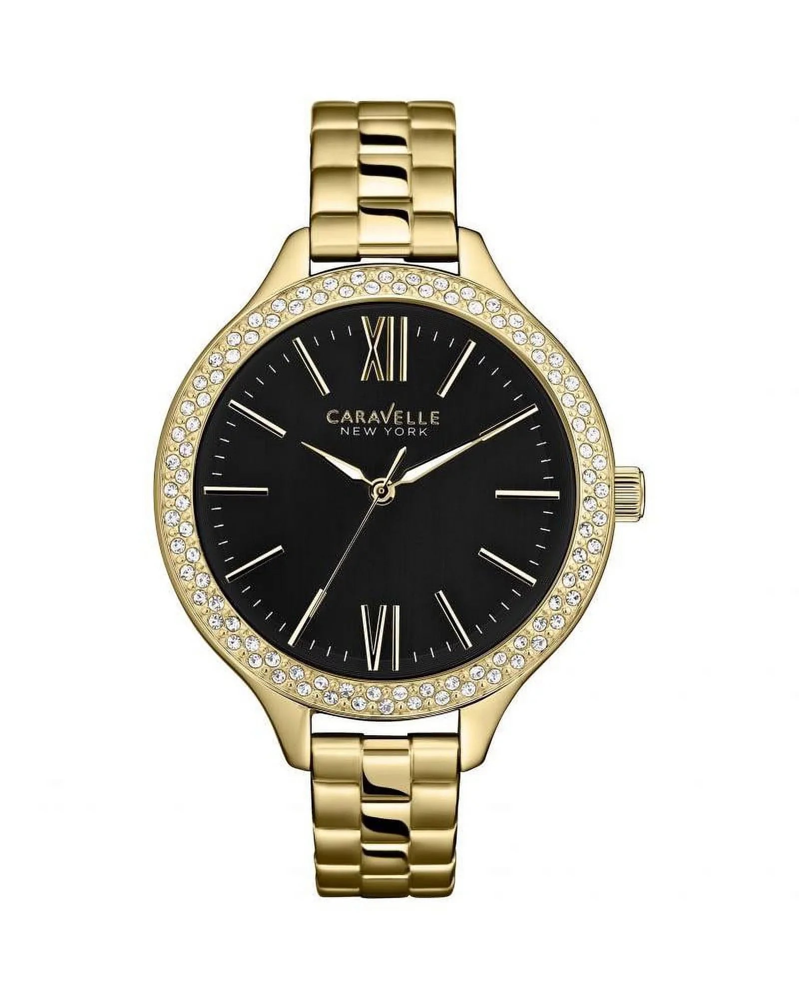 Caravelle New York Gold-Tone Glitz Ladies Watch 44L126