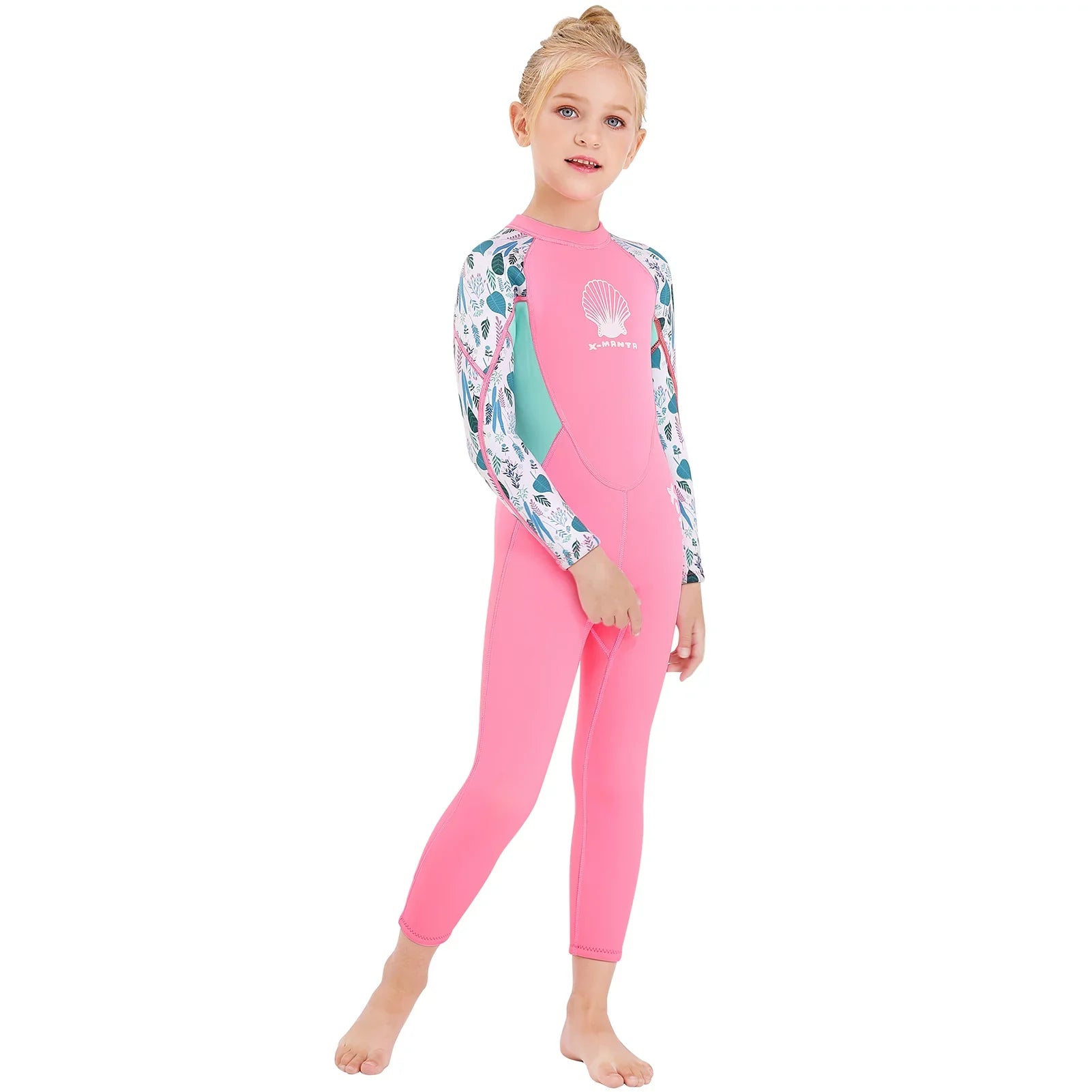 X- Wetsuit for Girls - Quick Dry One Piece Surf Suit - Long Sleeve Diving Swimsuit with Back Zipper