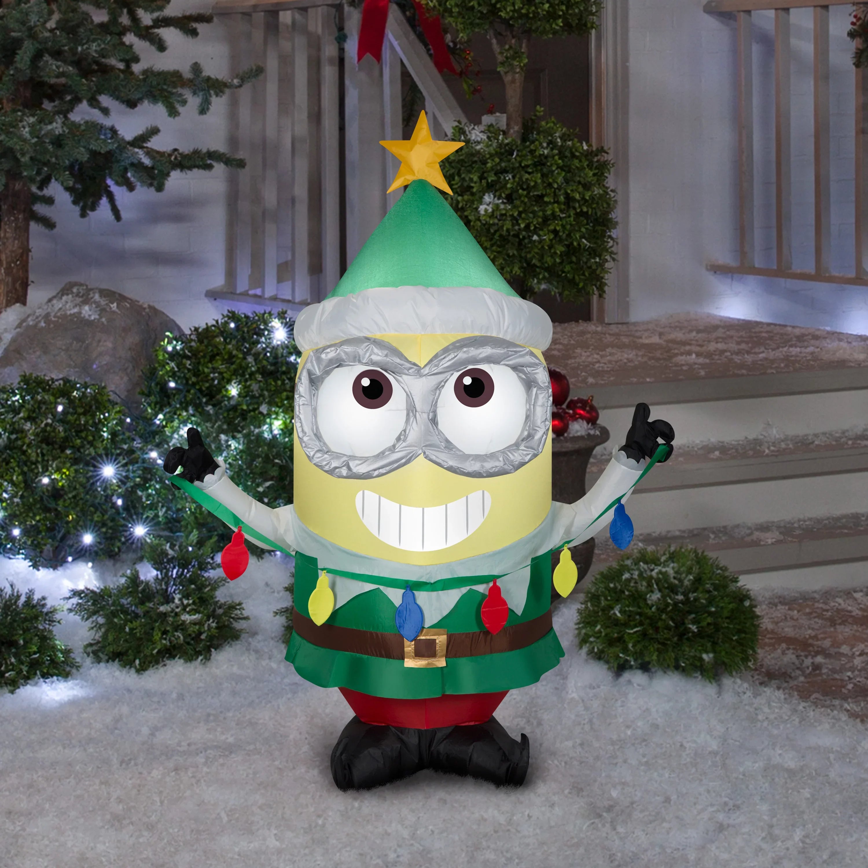 Gemmy Airblown  Minions Dave the Elf 3.5 ft. Inflatable