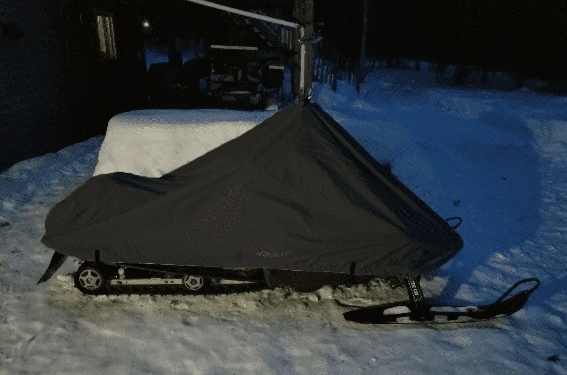 200 Denier Storage Snowmobile Cover Compatible for the 2007-2009 Arctic Cat Model M1000   153 Snowmachine Sled. All Black.