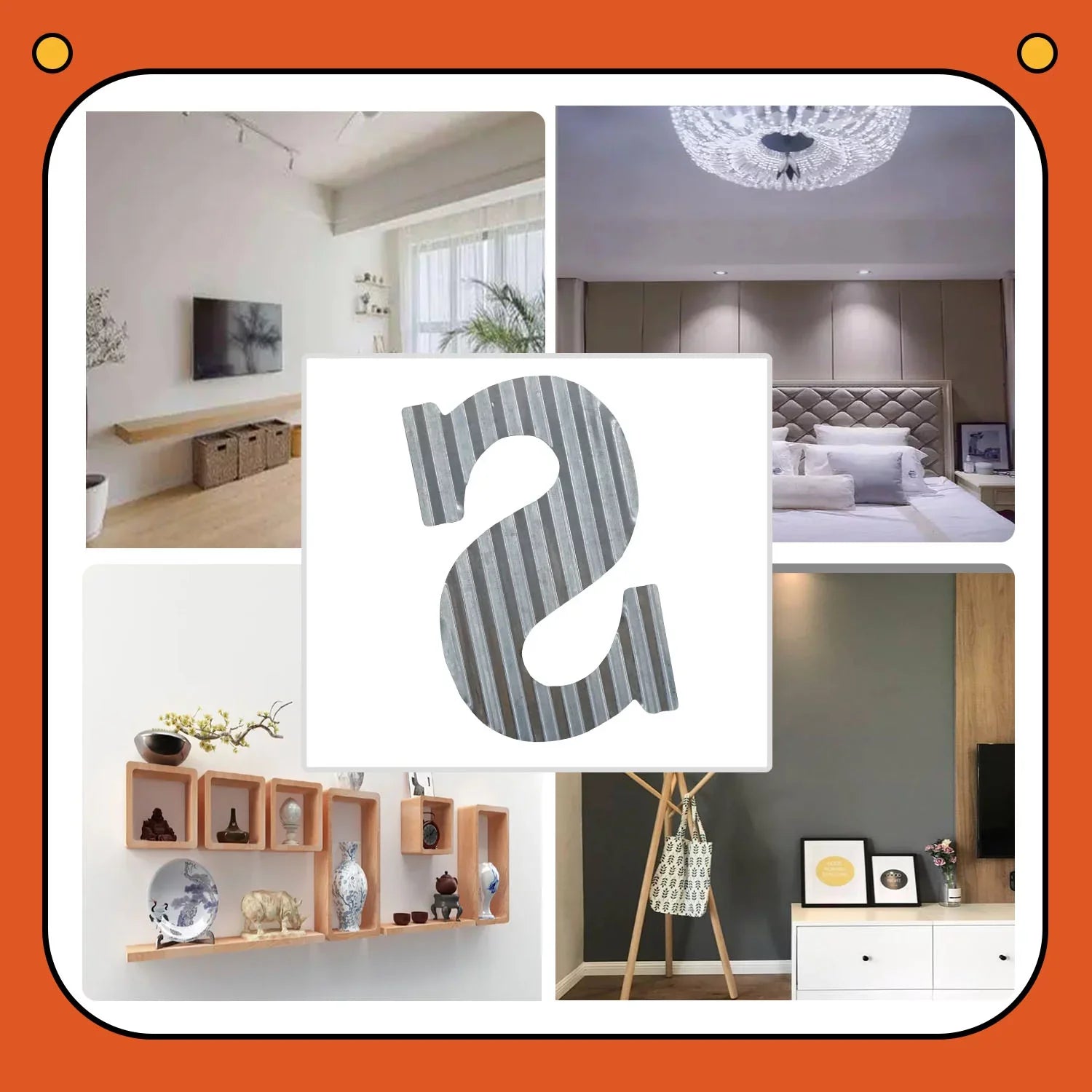 Galvanized Steel Numbers, Rustic Hanging Decor Symbols, Corrugated Metal Decoration, House Number (S)