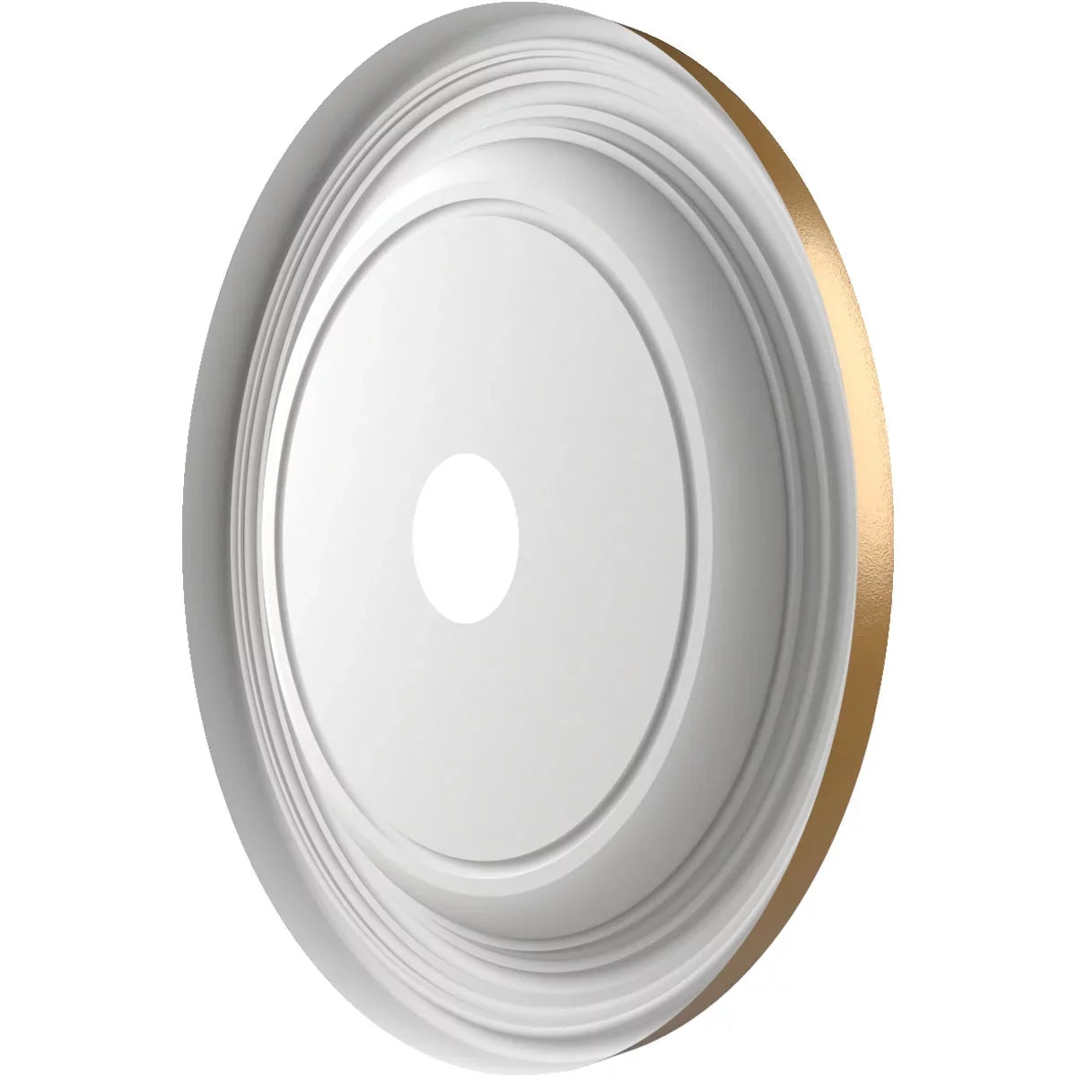 Ekena Millwork 22" x 3 1/2" x 1 1/2"P Traditional Thermoformed  Ceiling Medallion (Fits Canopies up to 13 1/2"), Metallic Gold Rush