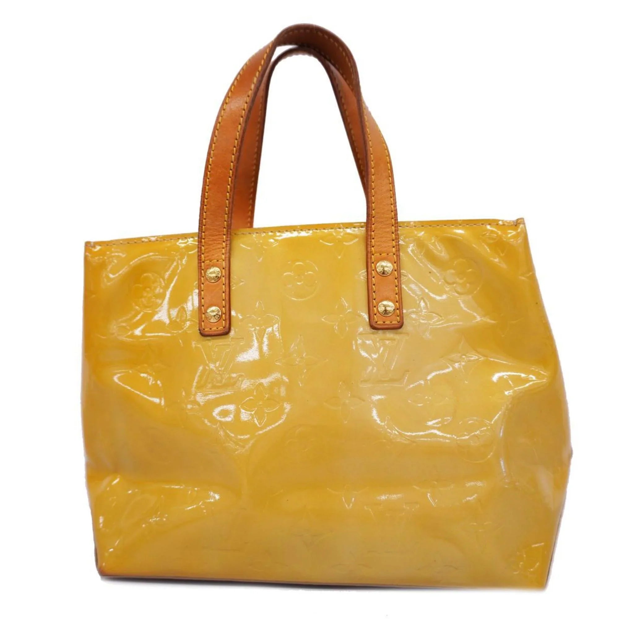 Pre-Owned Louis Vuitton Handbag Vernis Reed  M91144 Beige Women's (Good)