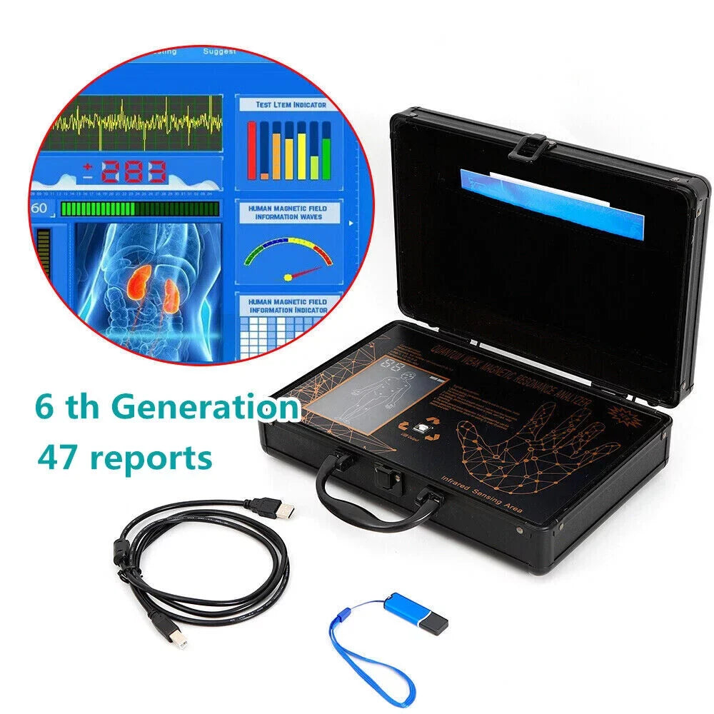 TOOL1SHOoo 6TH 4.7.0 Hand Touch Quantum Magnetic Resonance Body Analyzer  Body Health Analyzer Black
