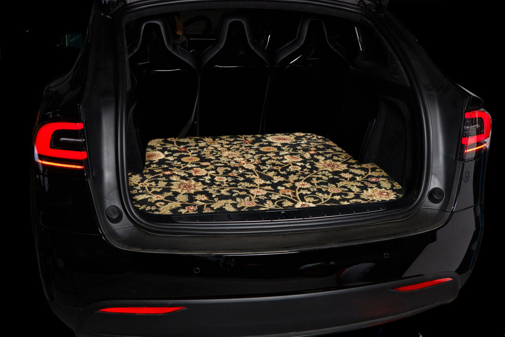 Toyota Highlander Black Oriental Car Mats, Custom Fit for 2014, 2015, 2016, 2017, 2018, 2019 - Medium Trunk / Cargo Carpet Car Mat with Rear Seat Down