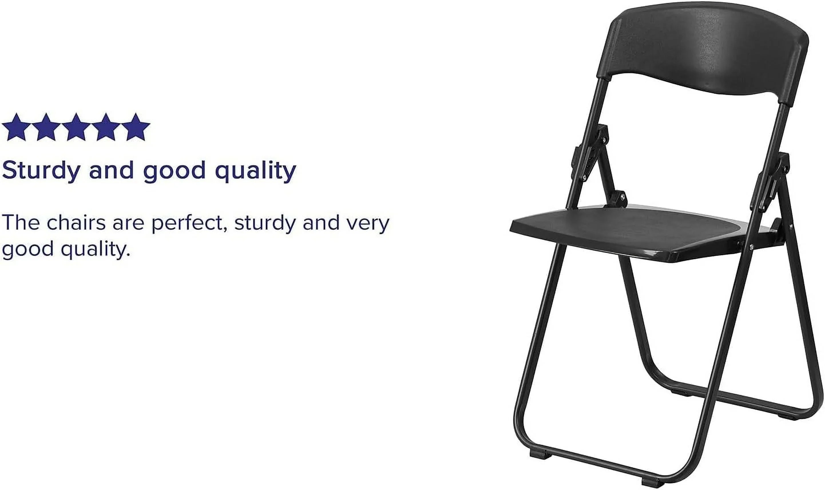6 Pack  Series 500 Lb. Capacity Heavy Duty Black Plastic Folding Chair With Built-In Ganging Brackets