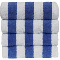 Luxury Hotel & Spa Towel 100% Cotton Pool Resort Beach Towels - Cabana - Blue - Set of 4