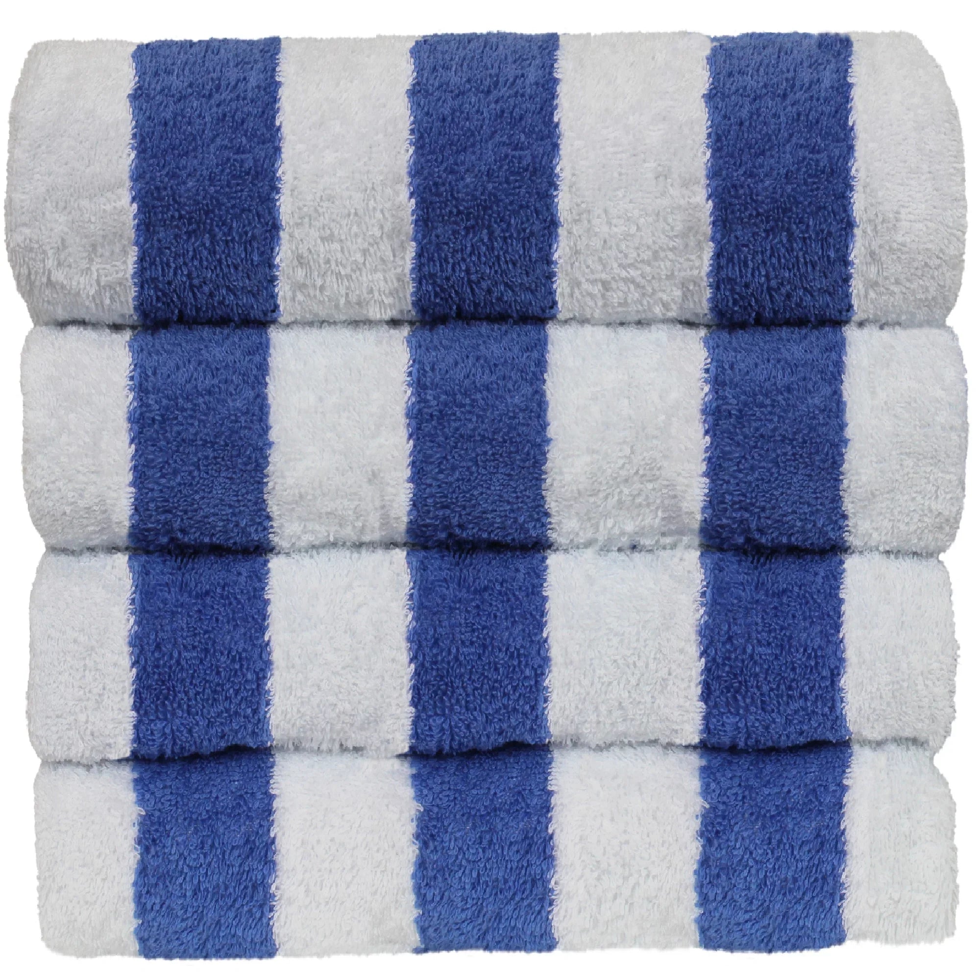 Luxury Hotel & Spa Towel 100% Cotton Pool Resort Beach Towels - Cabana - Blue - Set of 4