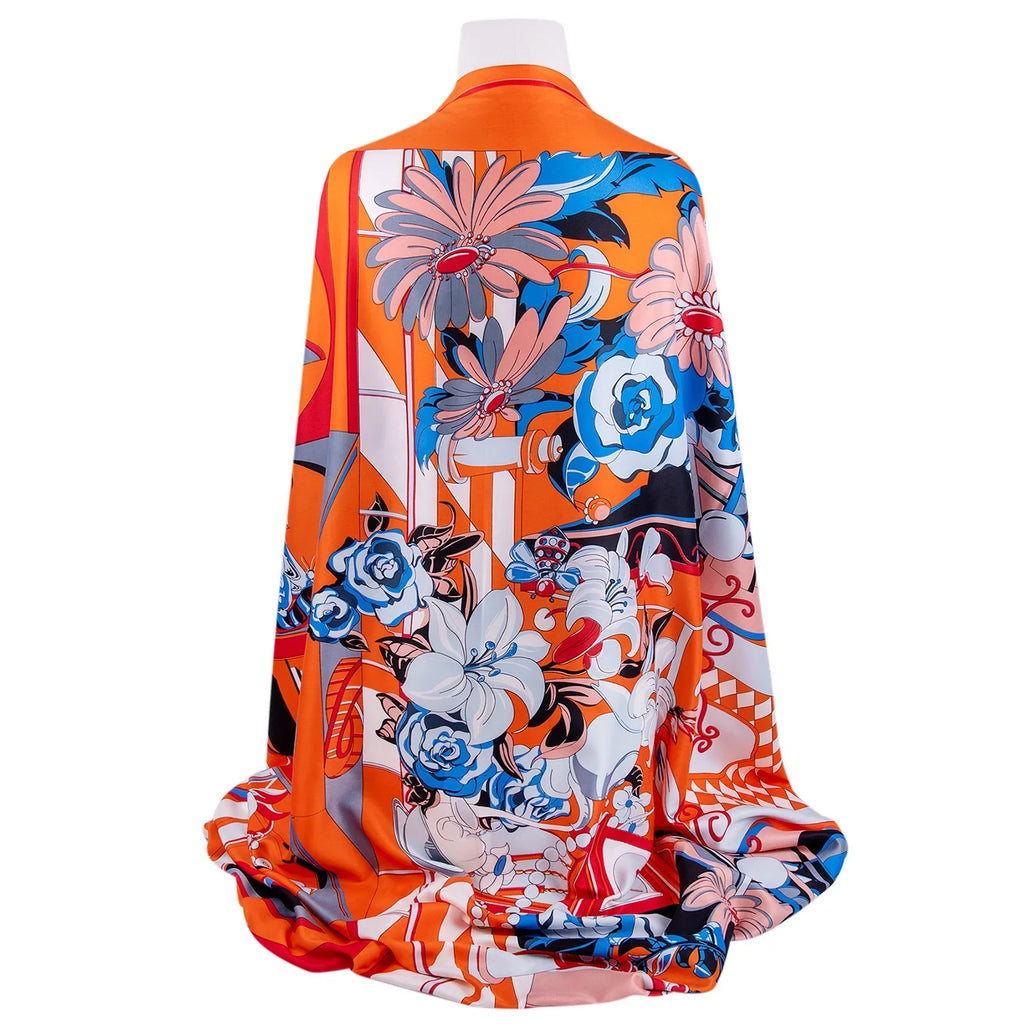 Evening Shawl and Wrap for Women Illusion Silk Shawl 51x51'' (130 * 130 cm) Travel Scarf Tops Fashion Shawl for Wedding