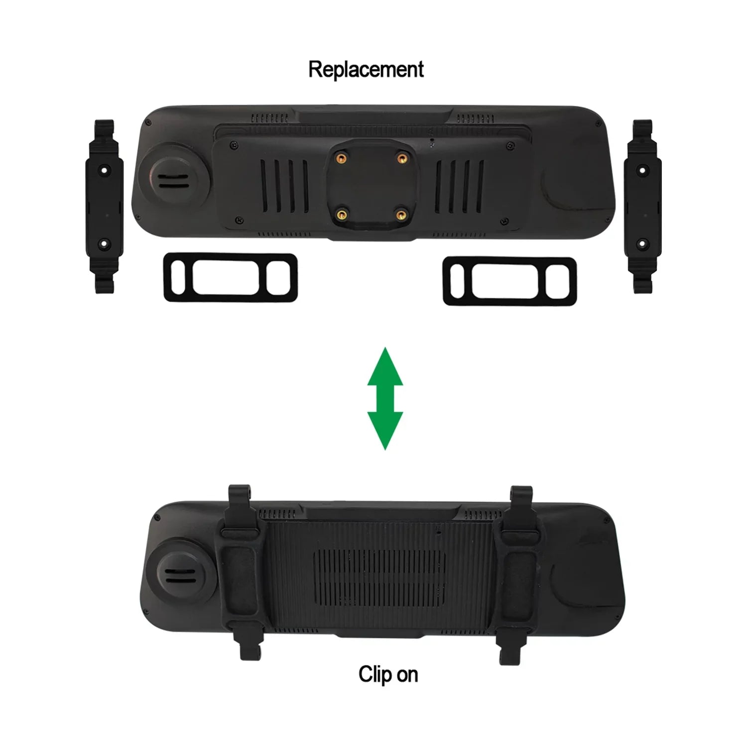 Vision VTM96M, - 9.6-In. Black,  Full-Screen Rearview Mirror Monitor with Dual Mounting Options, VTM96M