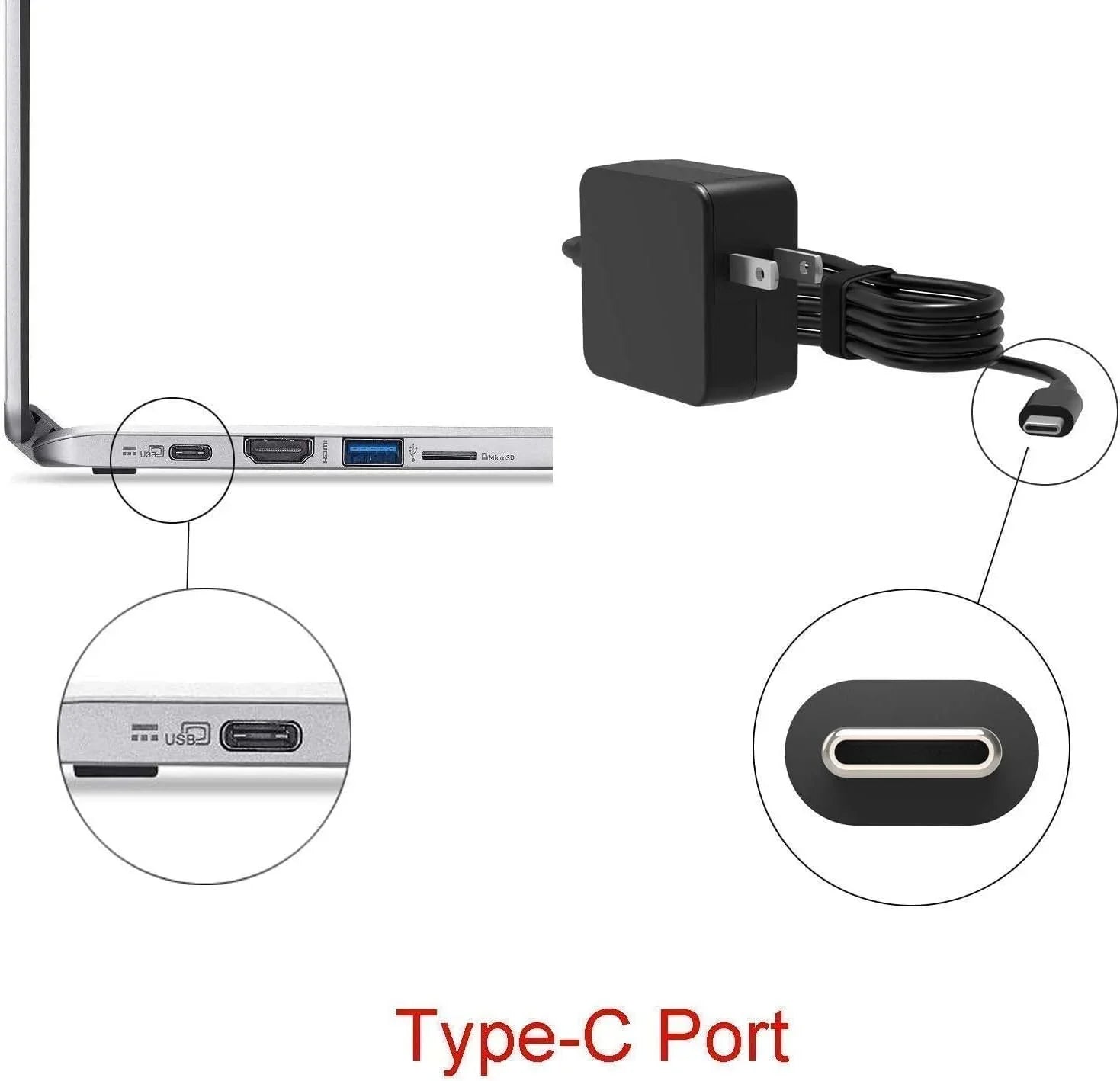 Guy-Tech 45w -C Ac Adapter Compatible with Lenovo 100e 82GJ0008CF Power Cord