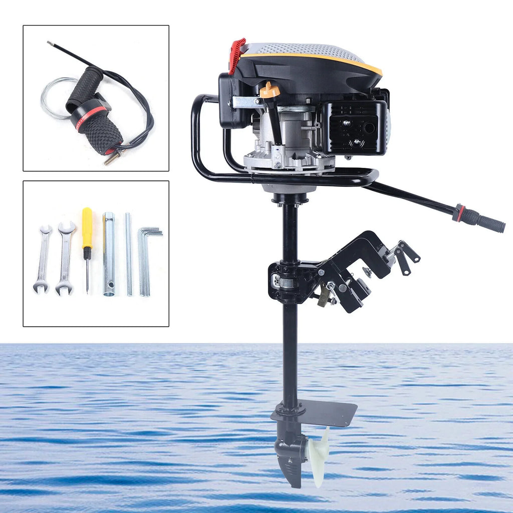 Miumaeov 4 Stroke 9  Outboard Motor 225  Fishing Boat Engine Air Cooling Single Cylinder Heavy Duty Boat Engine Marine Engine with  Ignition System 3600 r/min