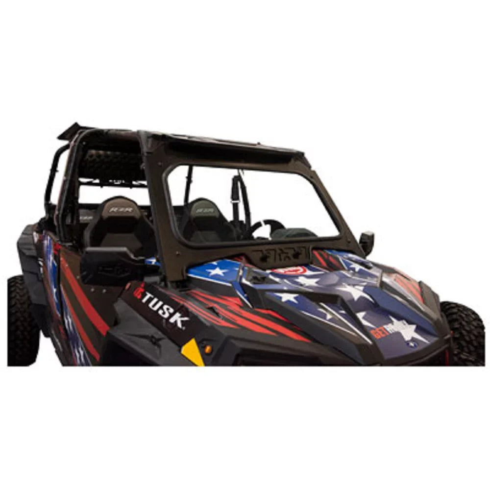 Full Glass Windshield With Vent and 12" Windshield Wiper Compatible With Polaris   Turbo Limited Edition 2019