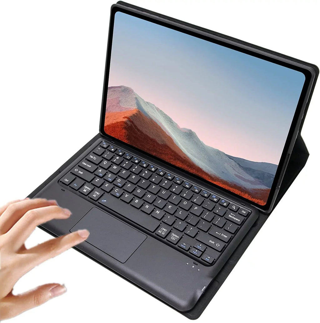 Touch Keyboard Case for Surface Pro 7 (2019) /Pro 6 (2018) /Pro 5 (2017) /Pro 4 (2015) 12.3 Inch Tablet, Magnetically Detachable Wireless Keyboard with Trackpad, Slim Light Folio Stand Case