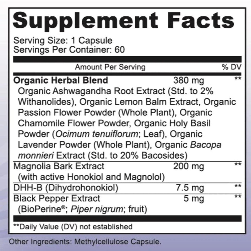MoxyVites -B Supplement, Dihydrohonokiol-B, for Calm Mood Sleep Anxiety, 60 Vegan Caps