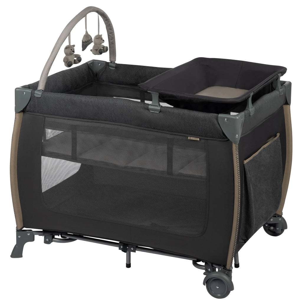 Monbebe Play Yard with Full Size Rocking Bassinet, Castle Point