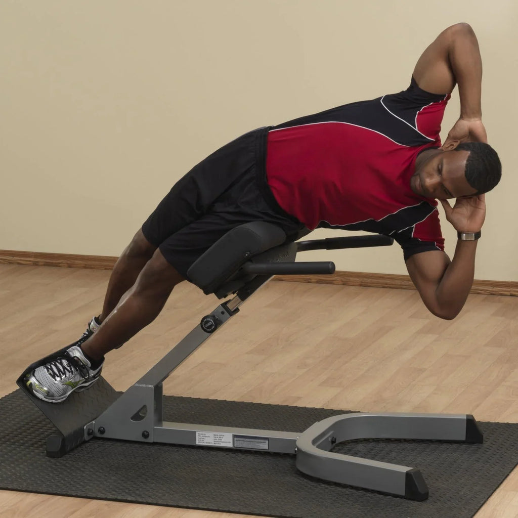 45 Degree Hyperextension Bench - Adjustable Back & Abdominal Exercise Machine With Thick Support Pads For Home And Gym