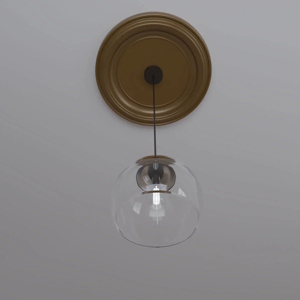 Ekena Millwork 22" x 3 1/2" x 1 1/2"P Traditional Thermoformed  Ceiling Medallion (Fits Canopies up to 13 1/2"), Metallic Gold Rush