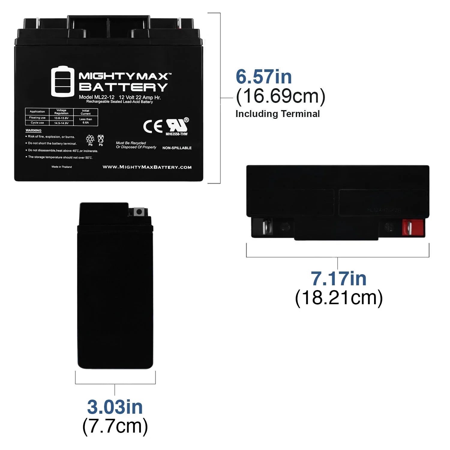 12V 22AH  Battery for Rascal R200/R500 Series Scooter - 4 Pack
