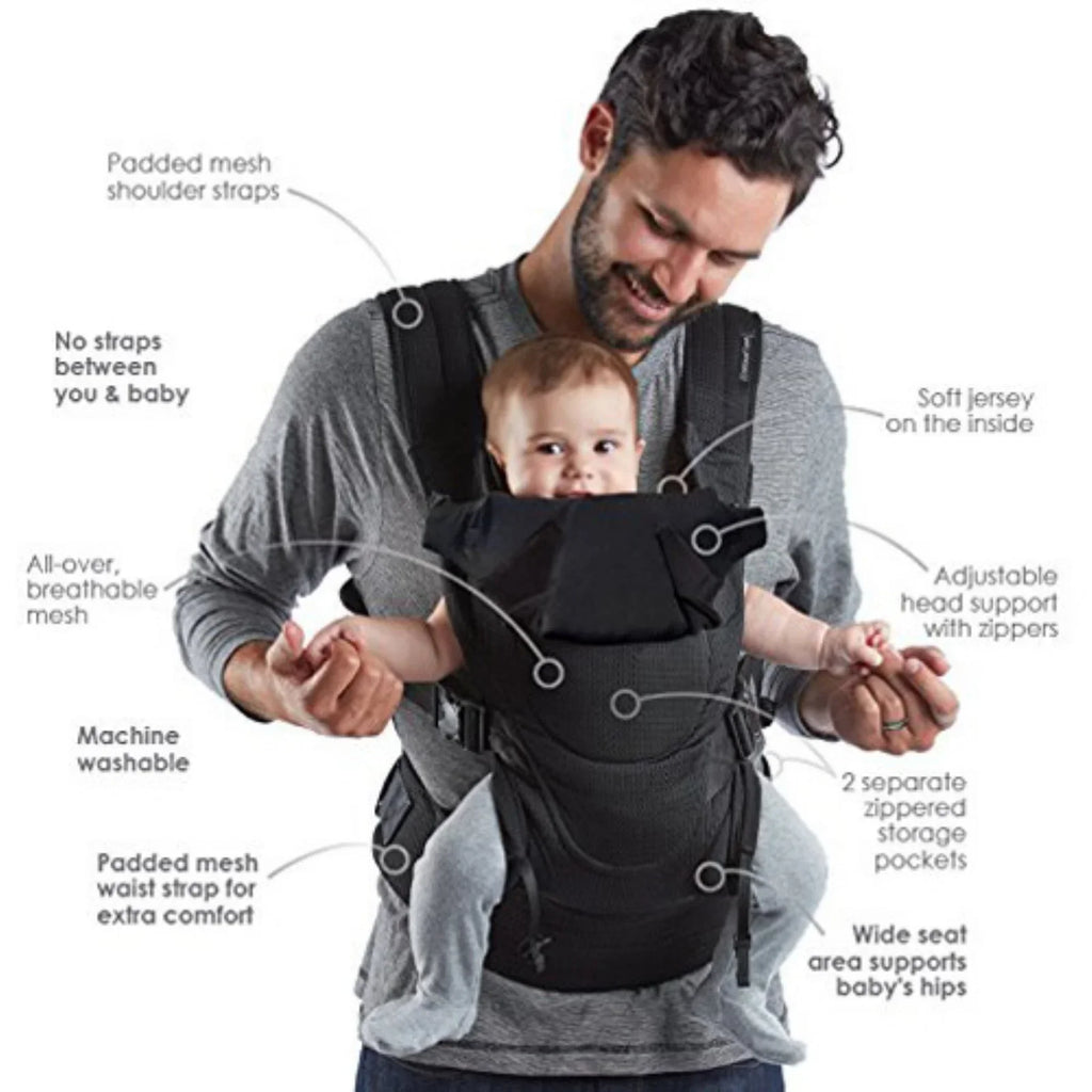 Contours Love 3-Position Baby Carrier, Newborn, Infant, Toddler, Charcoal Gray Mesh, One Size
