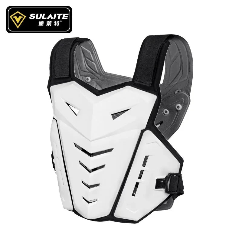 Motocross Body Armor Motorcycle Jacket Motocross Moto Vest Back Chest Protector Off-Road Dirt Bike Protective Gear White