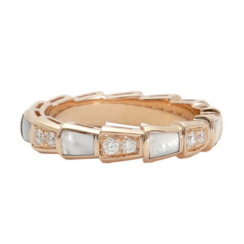 Pre-Owned Bvlgari Serpenti Viper K18PG Pink Gold Ring (Good)