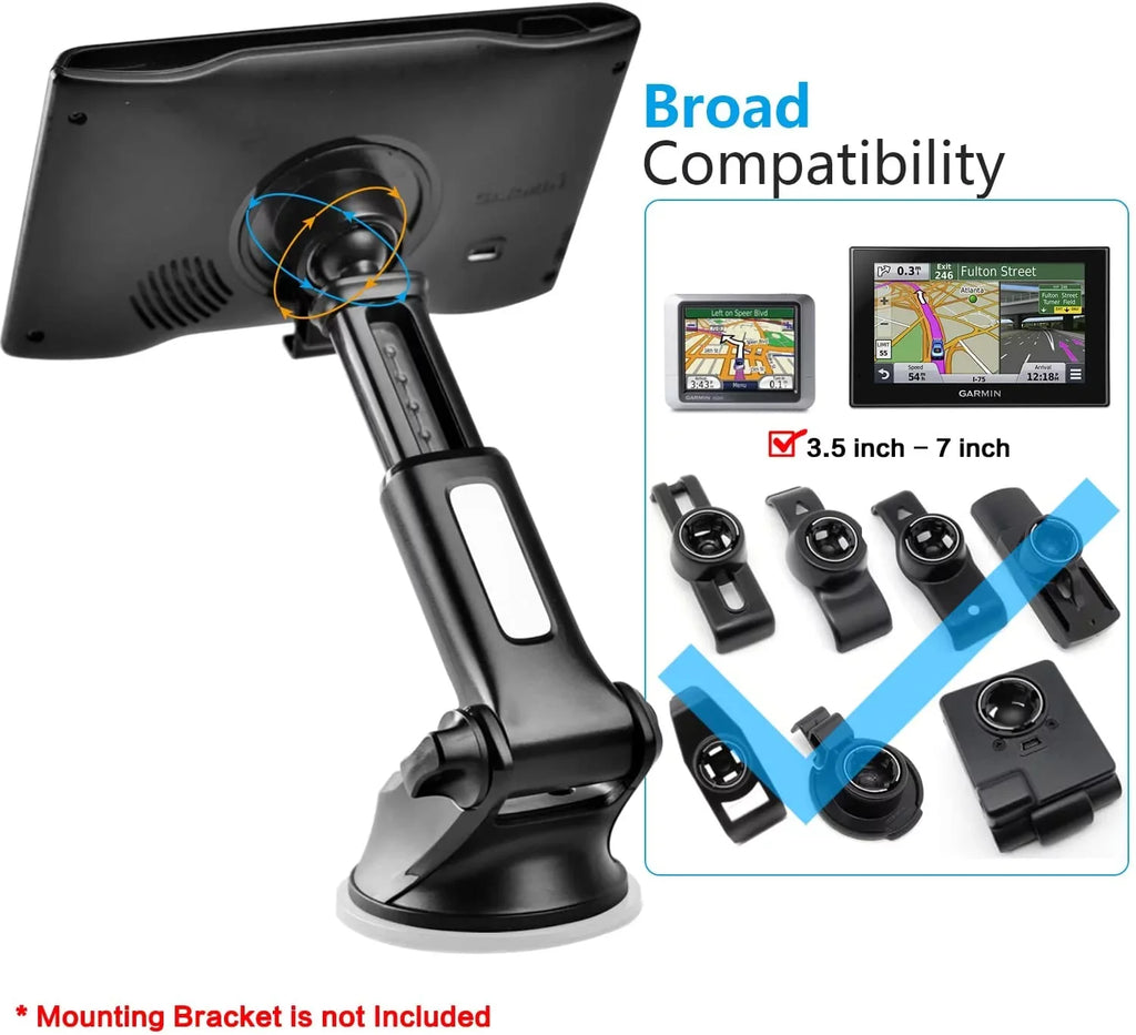 Suction Cup Mount for Garmin [Quick Telescopic Extension Arm] (Set of 2),  Dashboard Mount Dash Windshield