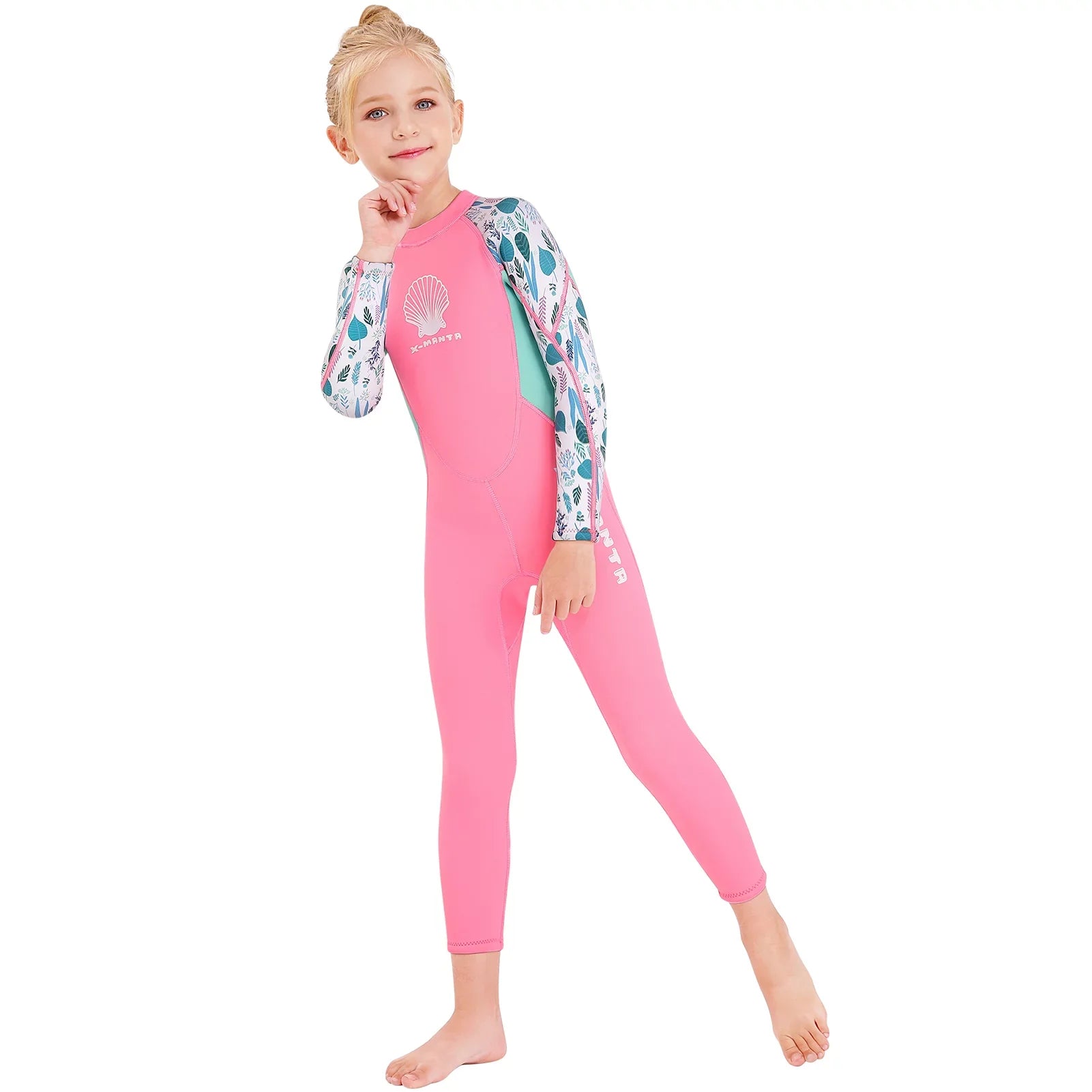 X- Wetsuit for Girls - Quick Dry One Piece Surf Suit - Long Sleeve Diving Swimsuit with Back Zipper
