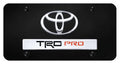 Toyota  Pro Chrome Logo Black Powder Coated License Plate Official Licensed