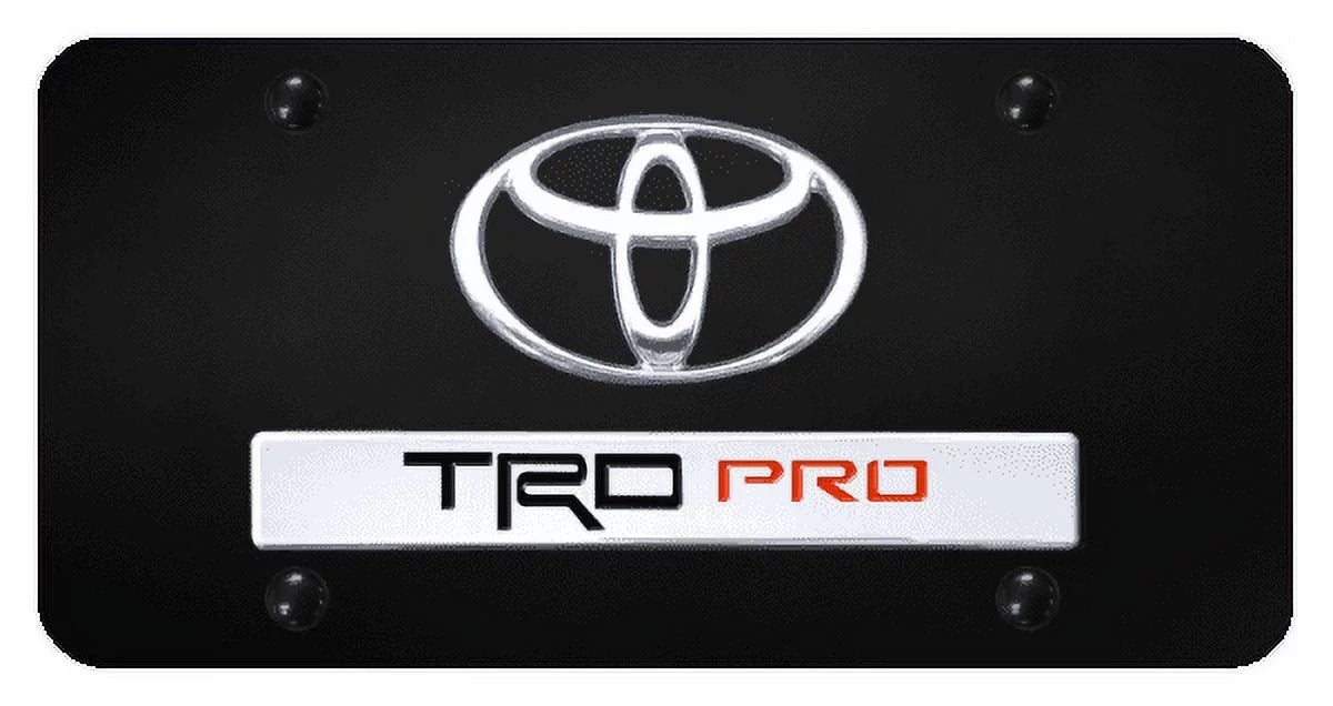 Toyota  Pro Chrome Logo Black Powder Coated License Plate Official Licensed