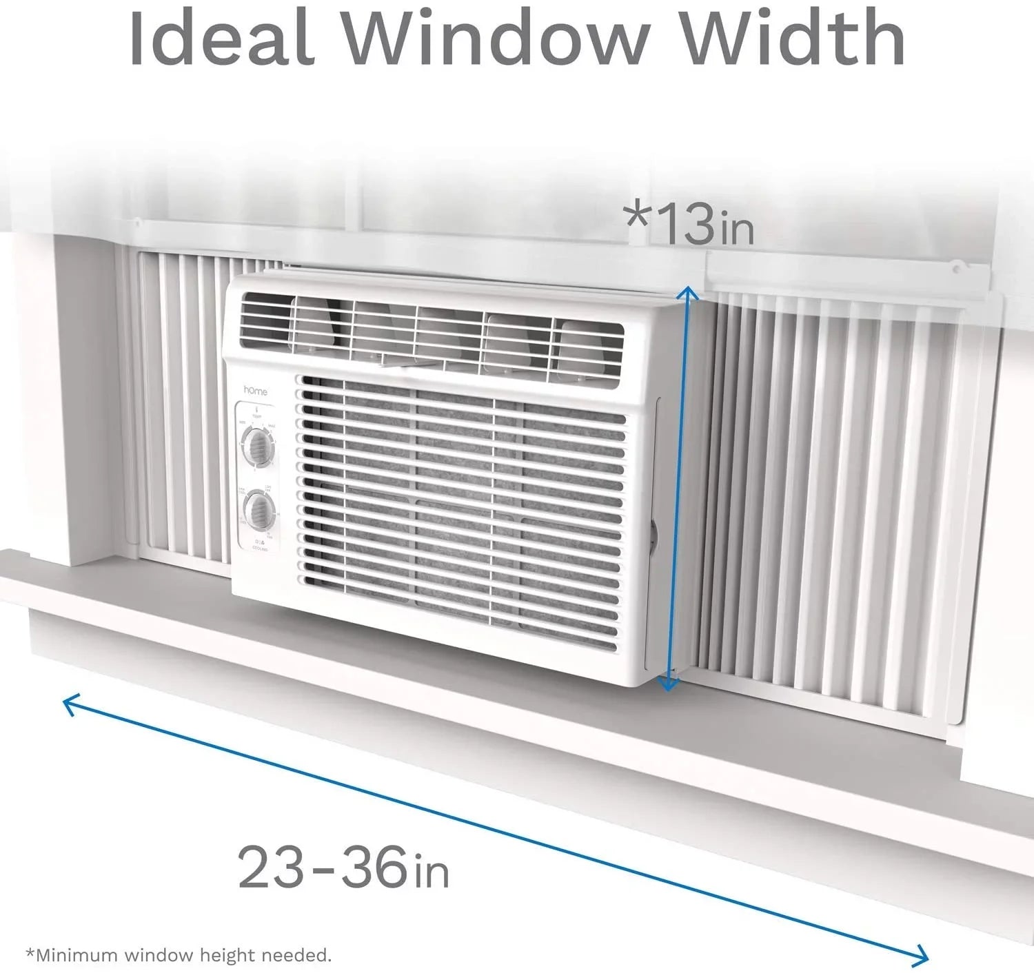 hOmeLabs Window Air Conditioner 5000  - Easy Mechanical Control Compact  Unit with Washable Reusable Filter, 2 Cooling Speeds, 2 Fan Speeds - Ideal for Bedroom and Rooms up to 150 Sq. Ft.