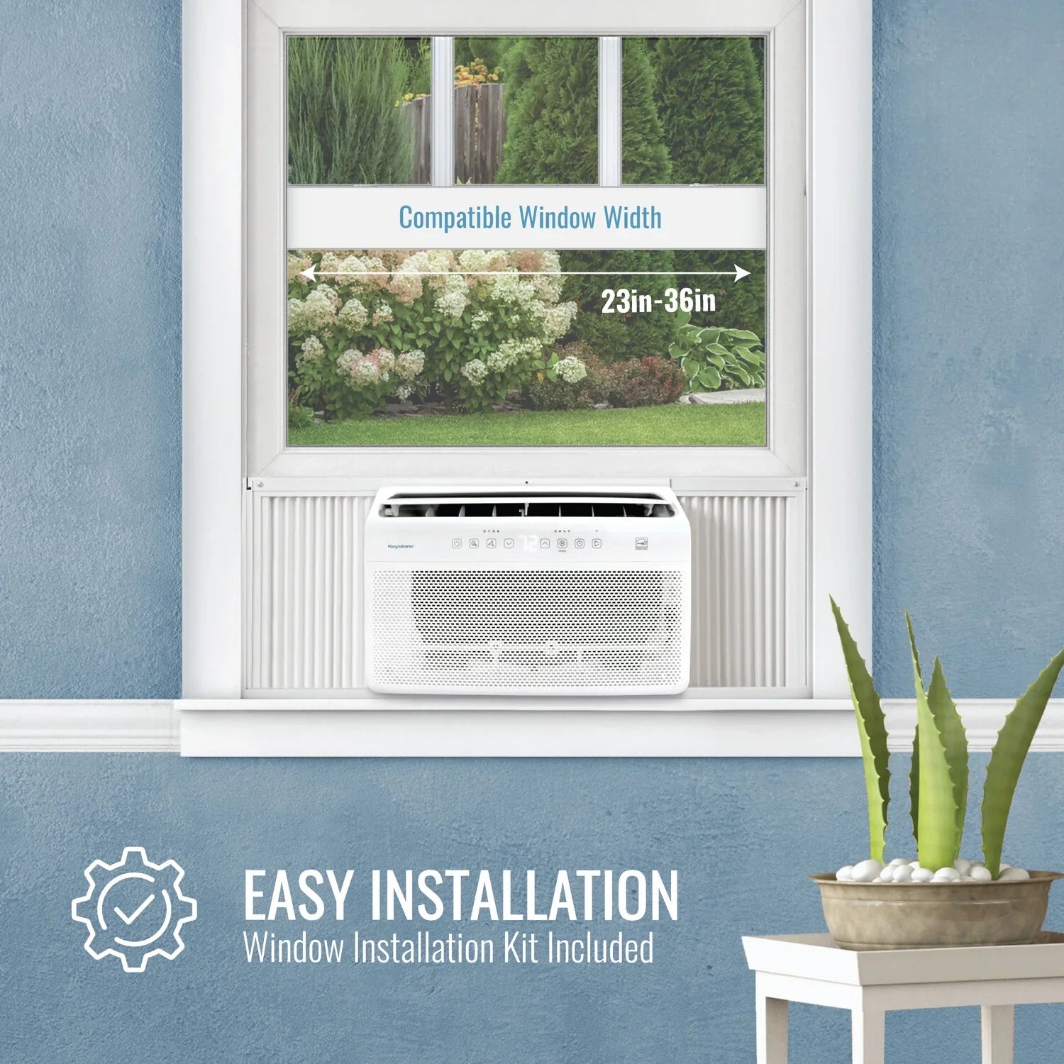Keystone 8,000  Window Mounted Inverter Air Conditioner with Remote Control