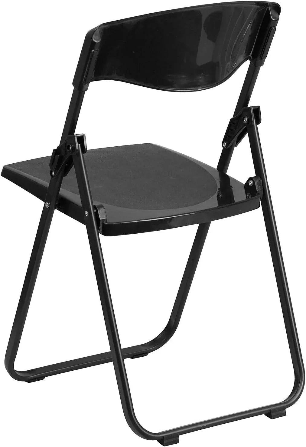 6 Pack  Series 500 Lb. Capacity Heavy Duty Black Plastic Folding Chair With Built-In Ganging Brackets