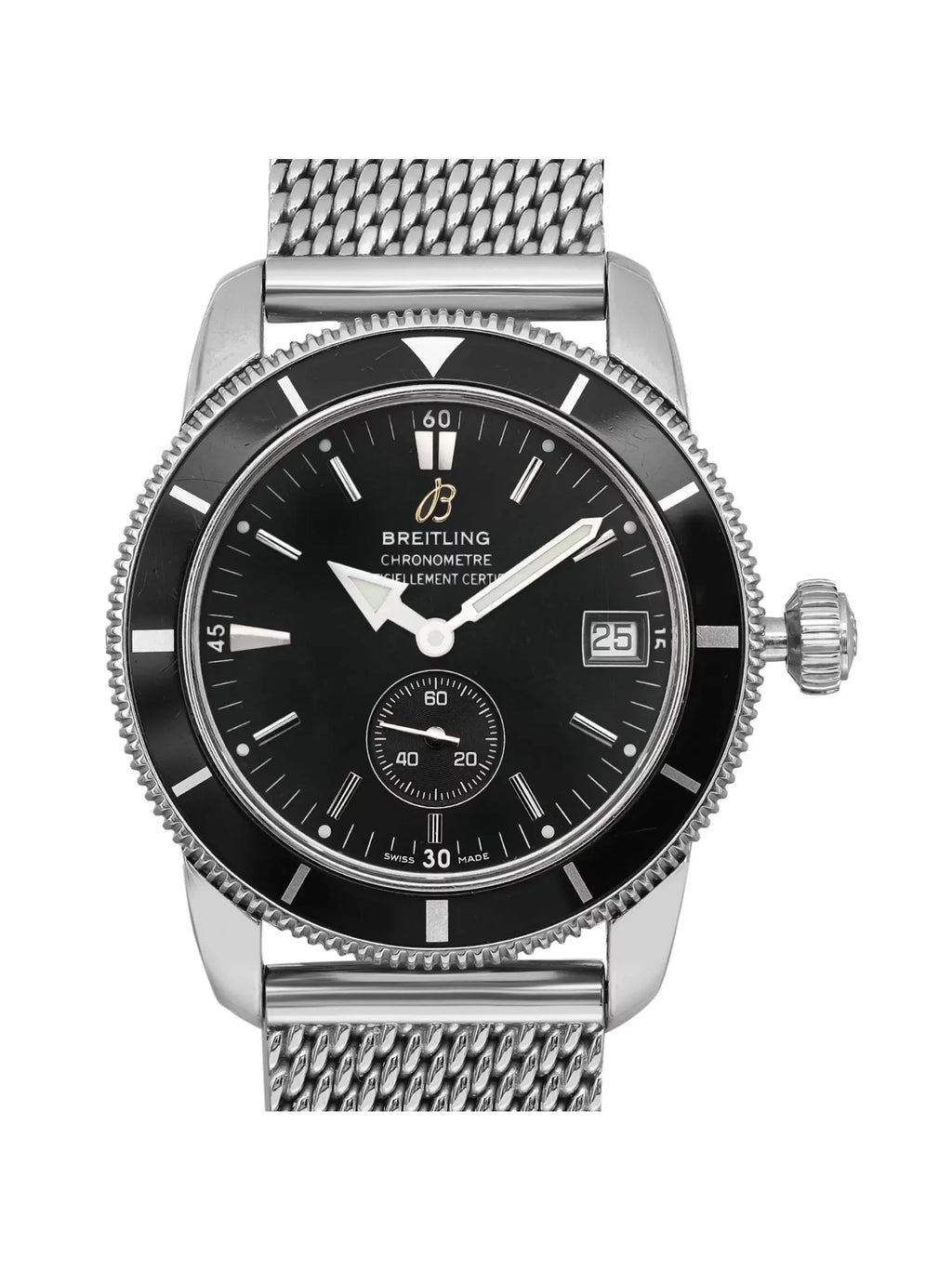 Breitling SuperOcean Heritage 38mm Steel Black Dial Mens Watch A3732024-B869SS