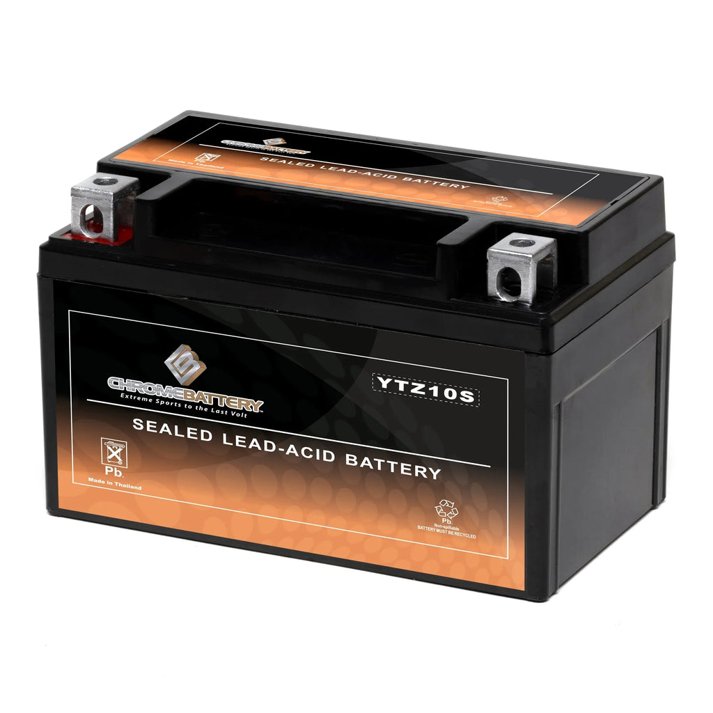 Chrome Battery YTZ10S- (YTZ10S 12 Volt,8.6 Ah, 190 ) Motorcycle Battery for Suzuki Gsx-r1000, Z, Al8 1000 Cc Years (2017 - 2018)