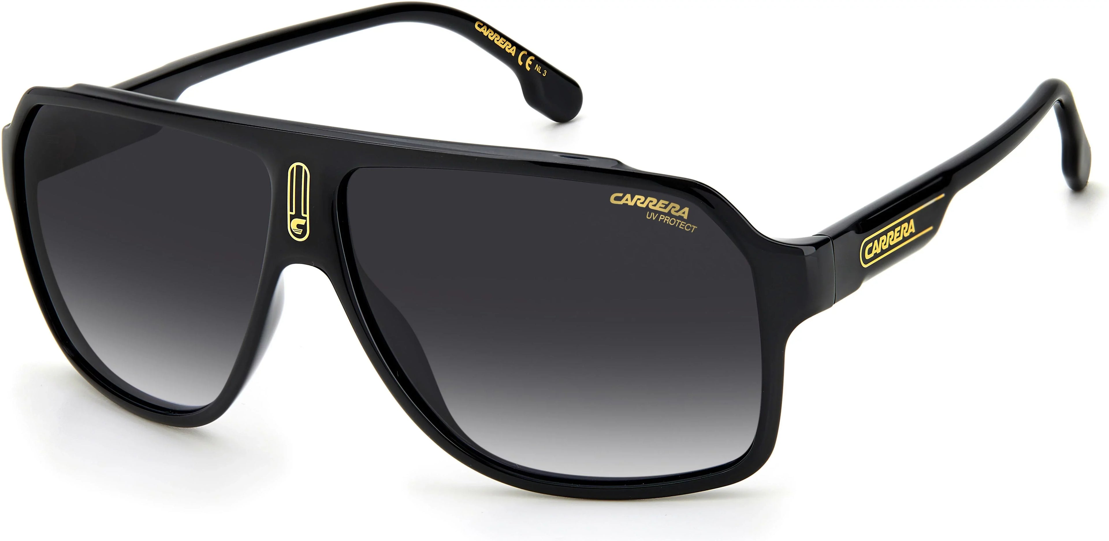 Carrera Men's 1030/S Rectangular Sunglasses, Black/Gray Shaded, 62mm, 11mm