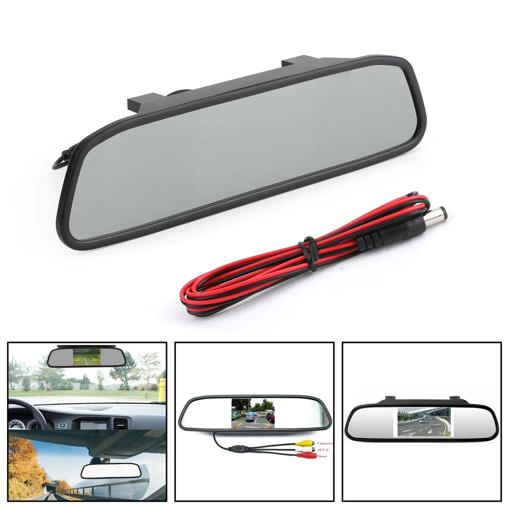 Motor Genic 4.3" Mirror Car Monitor     Night Vision Parking Assist 4.3inch