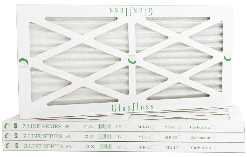 Glasfloss 13x20x1 -  10 -Qty:4 - Furnace Air Filter - Made in  (Actual Size: 12.5 x 19.5x7/8 inch)