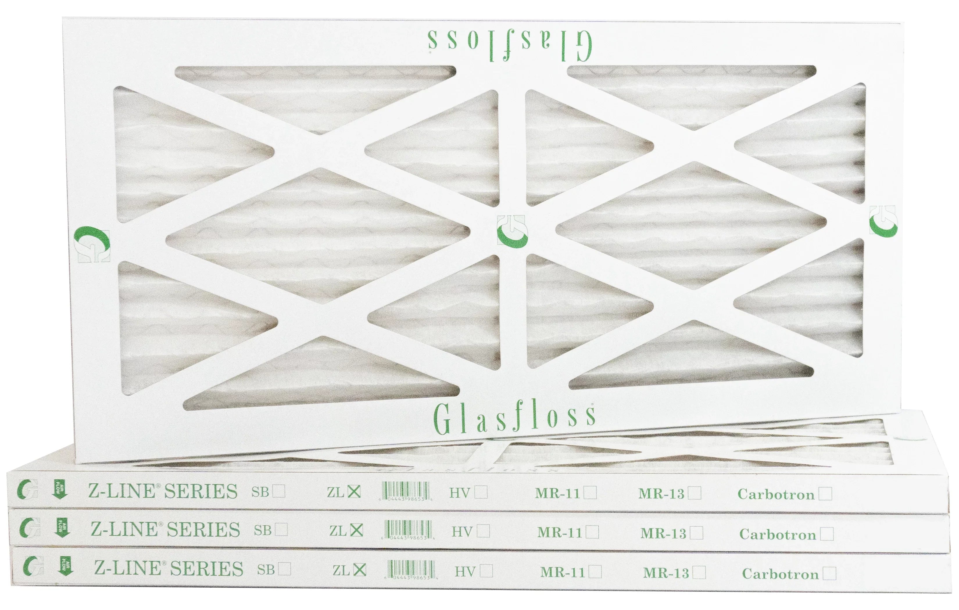 Glasfloss 13x20x1 -  10 -Qty:4 - Furnace Air Filter - Made in  (Actual Size: 12.5 x 19.5x7/8 inch)